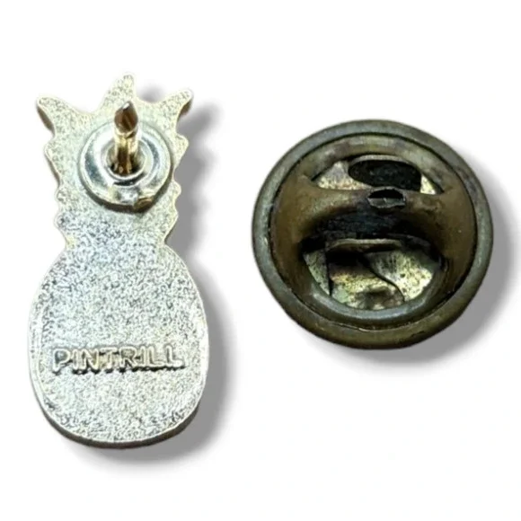 Pineapple Fruit Gold Tone Enamel Hat Lapel Backpack Pin Tie Tack - Picture 2 of 4